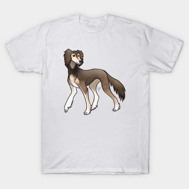 Dog - Saluki - Feathred Sable T-Shirt by Jen's Dogs Custom Gifts and Designs